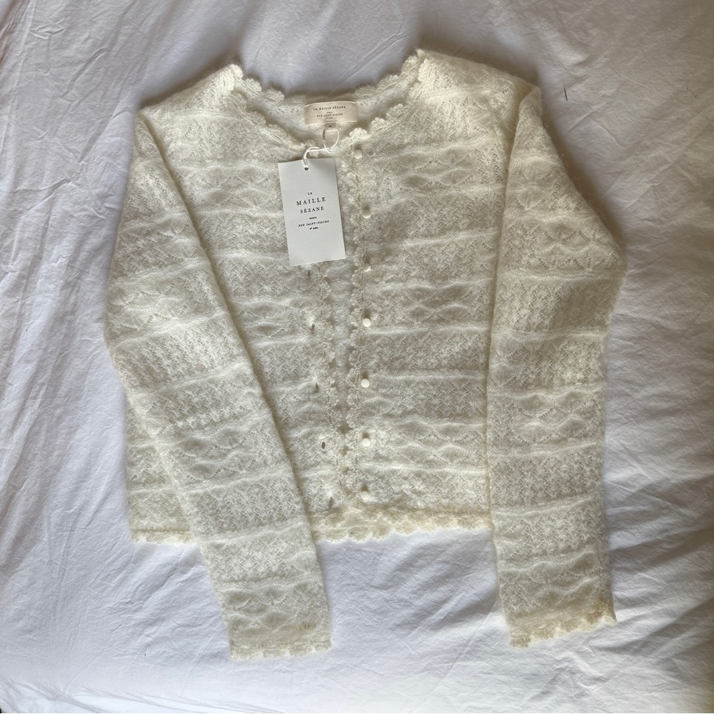 Sezane Varda Cardigan Ecru - Size M - Picture 2 of 3